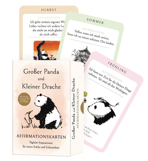 Großer Panda und Kleiner Drache Affirmationskarten