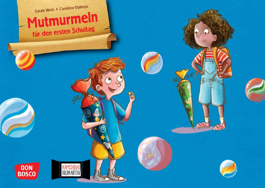 Mutmurmeln für den ersten Schultag. Kamishibai Bildkartenset