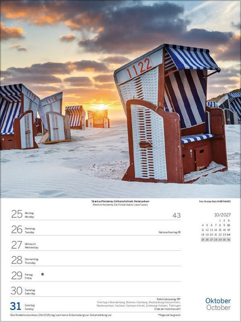 Nord- und Ostsee Wochenkalender 2027