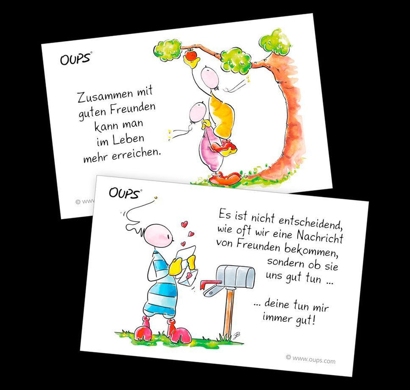 Oups Kärtchenbox - Freundschafts Kärtchen (Innenansicht)