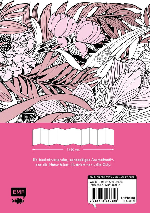 Blüten-Panorama | Atemberaubendes Blumen-Leporello zum Ausmalen und Aufstellen