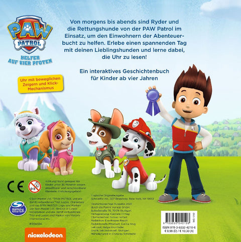 PAW Patrol: Mein Uhrenbuch - Rund um die Uhr im Einsatz mit den Fellfreunden