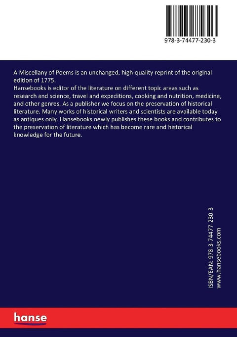 A Miscellany of Poems
