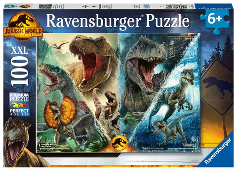 Kinderpuzzle 100 XXL Teile - Jurassic Park - Dinosaurierarten