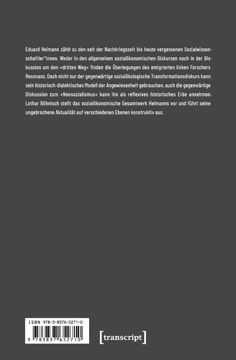 Die Dialektik der Angewiesenheit (Rückseite)