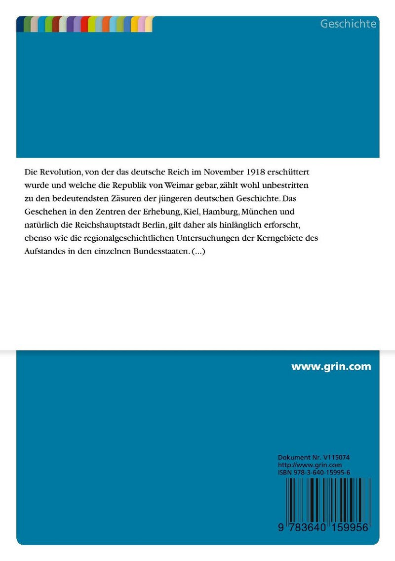 Die Novemberrevolution in Dresden 1918/19 (Rückseite)