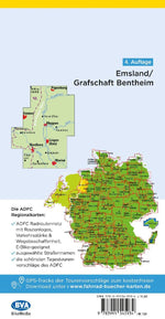 BVA ADFC Regionalkarte Emsland, Grafschaft Bentheim mit Knotenpunkten 1:75.000 (Rückseite)