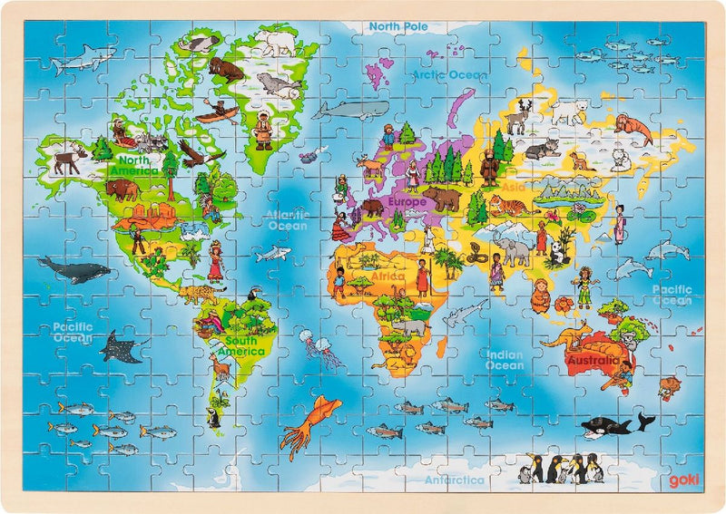 Einlegepuzzle Welt