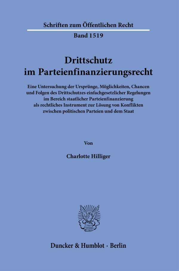 Drittschutz im Parteienfinanzierungsrecht.