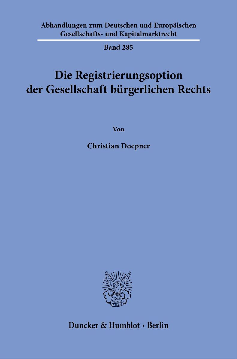Die Registrierungsoption der Gesellschaft bürgerlichen Rechts