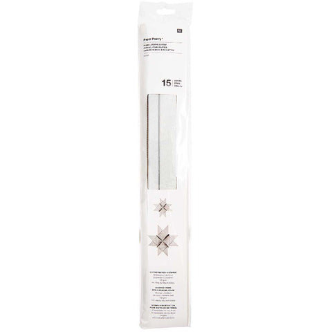 Fröbelsterne Glitter, Silber FSC MIX 60 Streifen, 120 g/m²