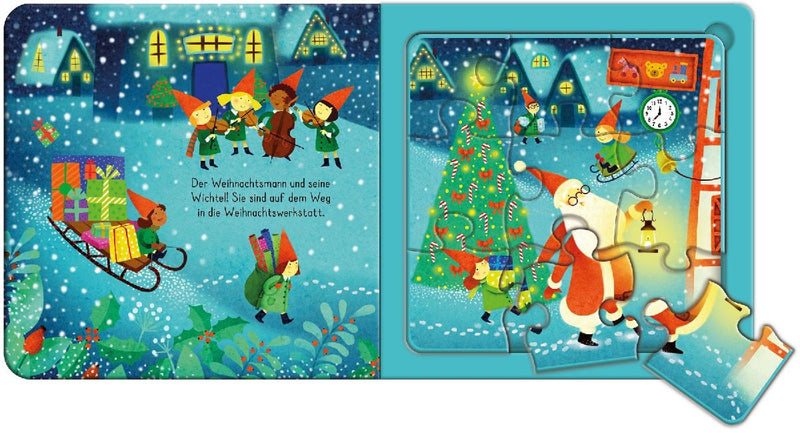 Mein erstes Buch zum Puzzeln: Beim Weihnachtsmann (Innenansicht)