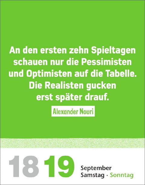 Lattenknaller Tagesabreißkalender 2027 - Die witzigsten Fußballersprüche