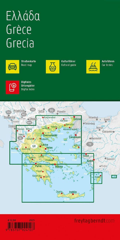 freytag & berndt Straßenkarte Griechenland 1:500.000