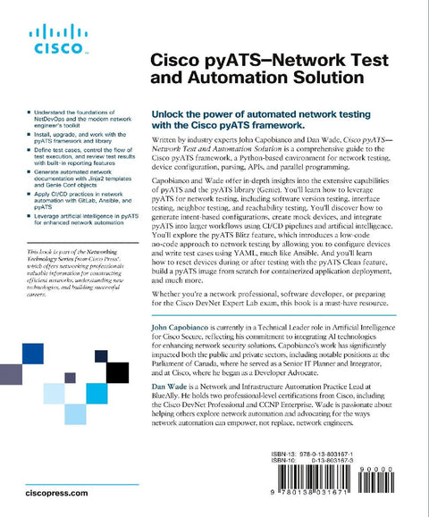 Cisco pyATS - Network Test and Automation Solution: Data-driven and reusable testing for modern networks