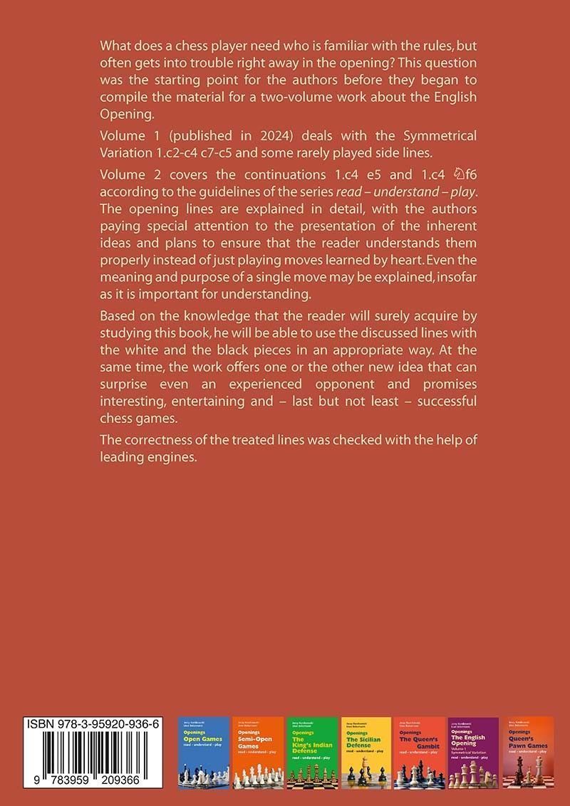 Openings - The English Opening Vol. 2 The Continuations 1.c4 e5 and 1.c4 Nf6 (Rückseite)