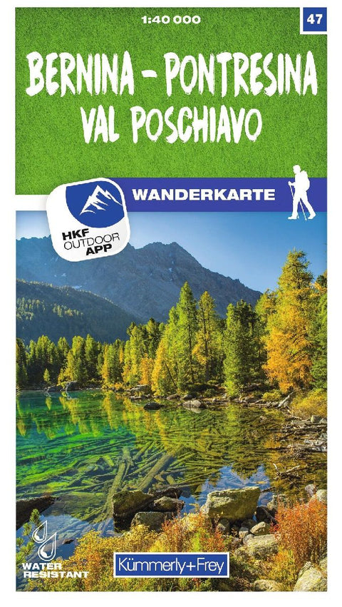 Kümmerly+Frey Wanderkarte 47 Bernina, Pontresina, Val Poschiavo 1:40.000