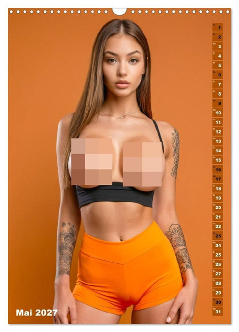NACKTE BRÜSTE - Unzensierte Frauen mit Tattoo (Wandkalender 2027 DIN A3 hoch), CALVENDO Monatskalender