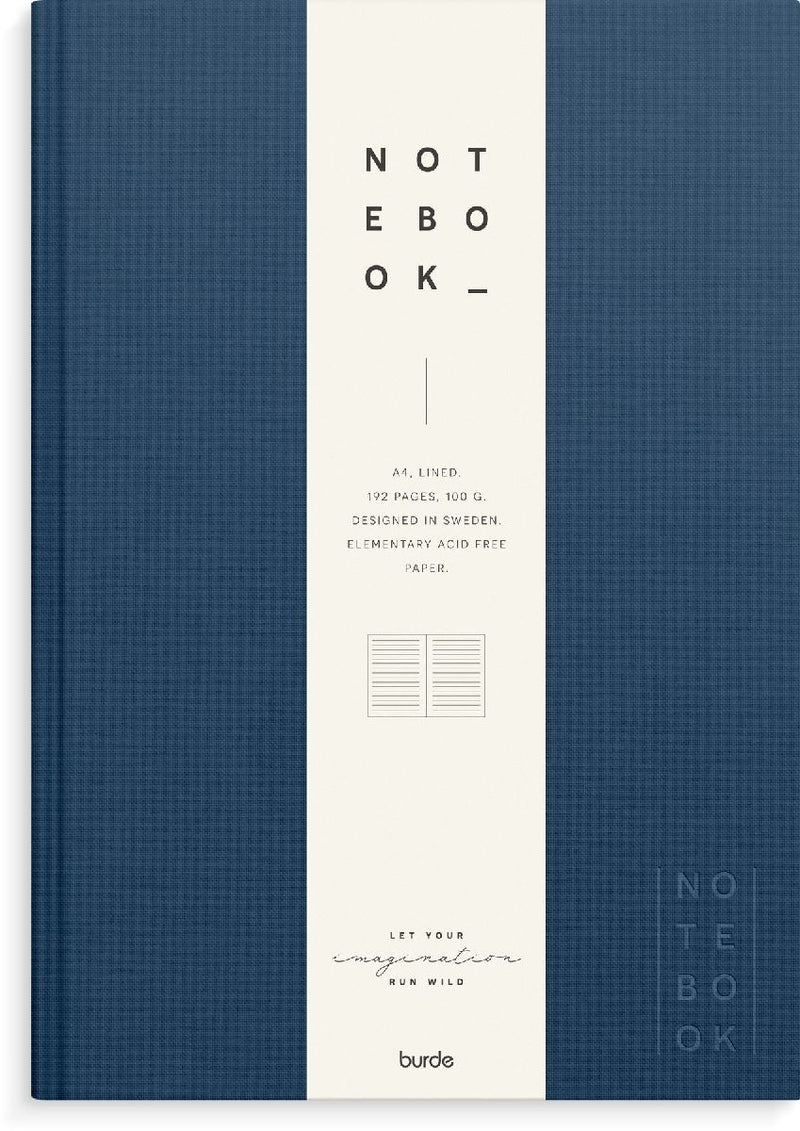 Burde Notizbuch Textil dunkelblau liniert A4