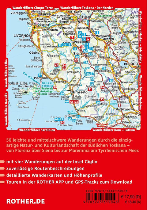 ROTHER Wanderführer Toskana - Der Süden. 50 Touren zwischen Florenz und der Maremma, im Chianti und um San Gimignano und Siena