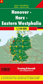 freytag & berndt Straßenkarte Hannover - Harz - Ostwestfalen 1:150.000 (Rückseite)