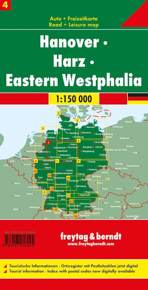 freytag & berndt Straßenkarte Hannover - Harz - Ostwestfalen 1:150.000