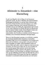 DIE KUNST, ALLEINE ZU SEIN