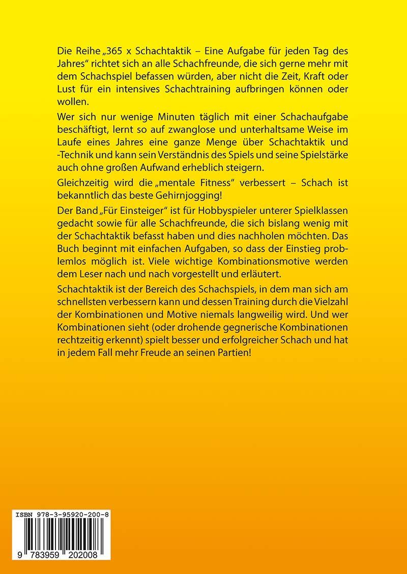 365 x Schachtaktik für Einsteiger (Rückseite)
