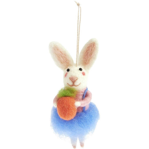 Aufhänger Filz-Hase mit Möhre, 14 x 5 x 6,5cm