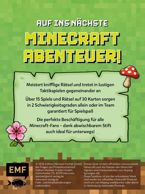 Kartenspiel: Mini-Games für Minecraft-Fans - mit abwischbarem Stift