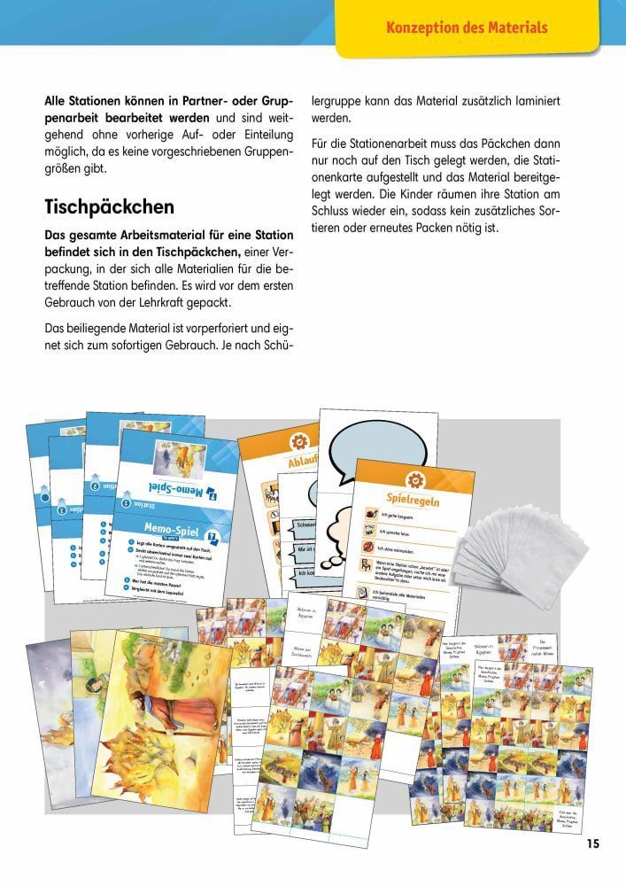 Arbeitsmaterial Grundschule. Stationenlernen Religion: Mose, Prophet Gottes (Innenansicht)