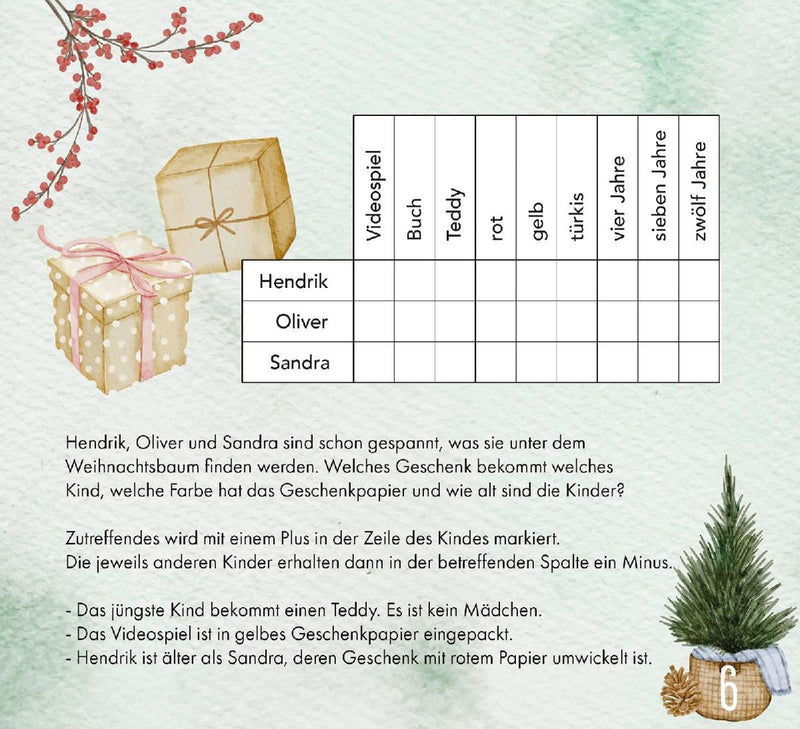 24 x ultimativer Rätselspaß für den Advent (Innenansicht)
