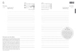 Buchkalender A5 2027 Hellgrün- Je Tag eine Seite - 21 x 15 cm