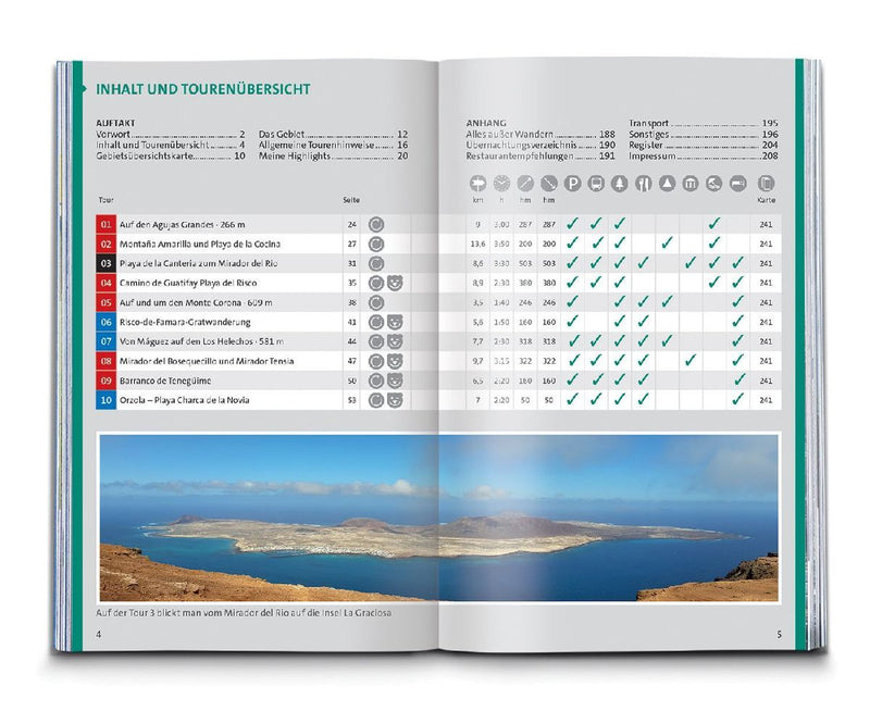 KOMPASS Wanderführer Lanzarote, 50 Touren mit Extra-Tourenkarte (Innenansicht)