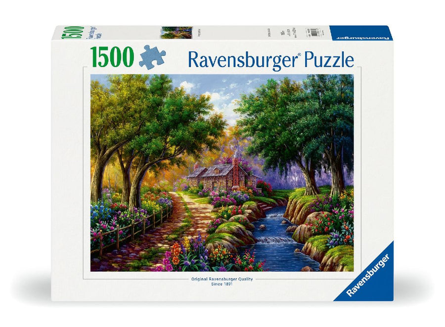 Erwachsenenpuzzle 1500 Teile - Cottage am Fluß