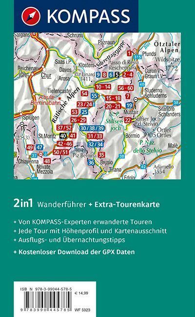 KOMPASS Wanderführer Engadin und Südbünden, 60 Touren