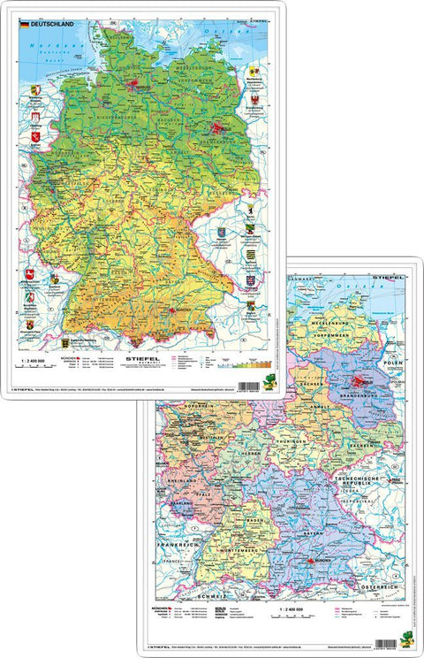 Deutschland physisch/politisch. DUO-Schreibunterlage klein