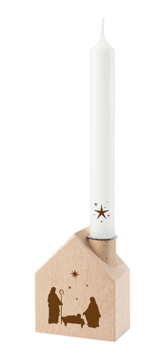 Holzhaus groß mit Kerzenhalter