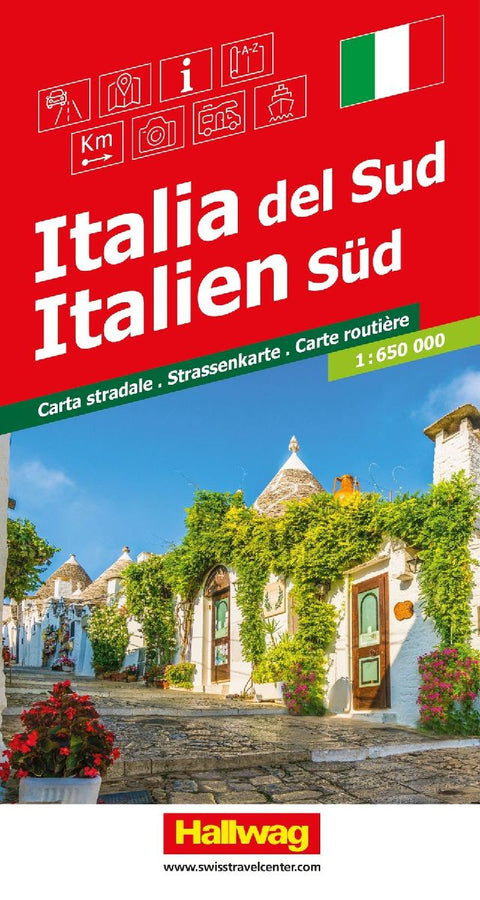 Hallwag Strassenkarte Italien Süd 1:650.000