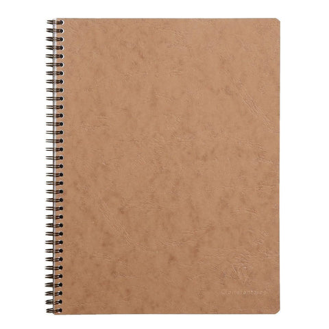 Age Bag Collegeblock mit Doppelspirale, A4+ 80 Blatt abtrennbar, perforiert, 4-fach gelocht, kariert, Einband braun