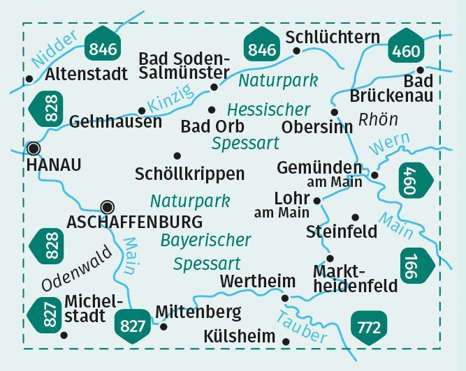 KOMPASS Wanderkarten-Set 832 Spessart (2 Karten) 1:50.000 (Innenansicht)