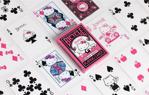 Bicycle Hello Kitty - Black and Pink (Designer Spielkarten, Poker, Skat...)