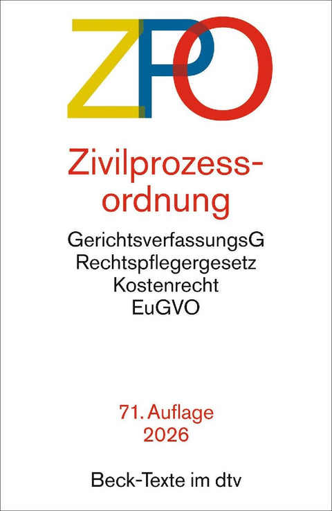 Zivilprozessordnung. ZPO