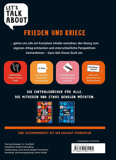 Let's talk about - Frieden und Kriege. Dein Eintragebuch