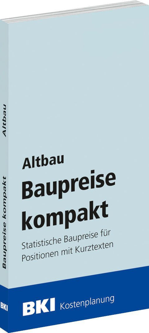 BKI Baupreise kompakt Altbau 2026