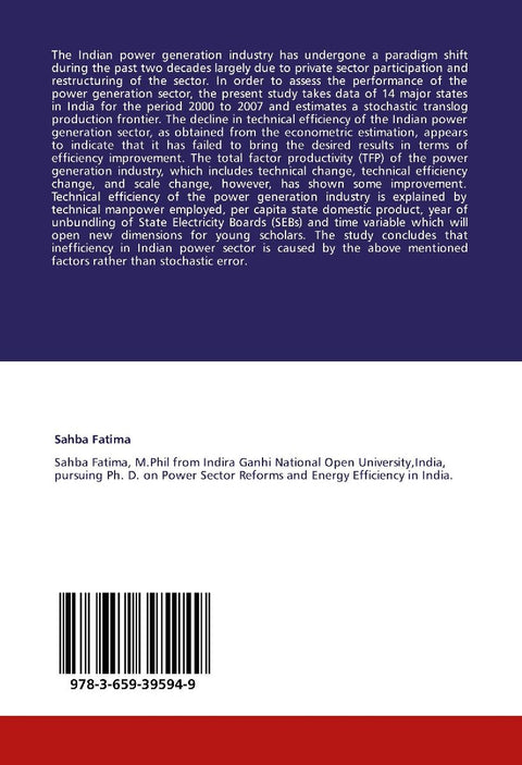 Technical Efficiency of Thermal Power Generation in India