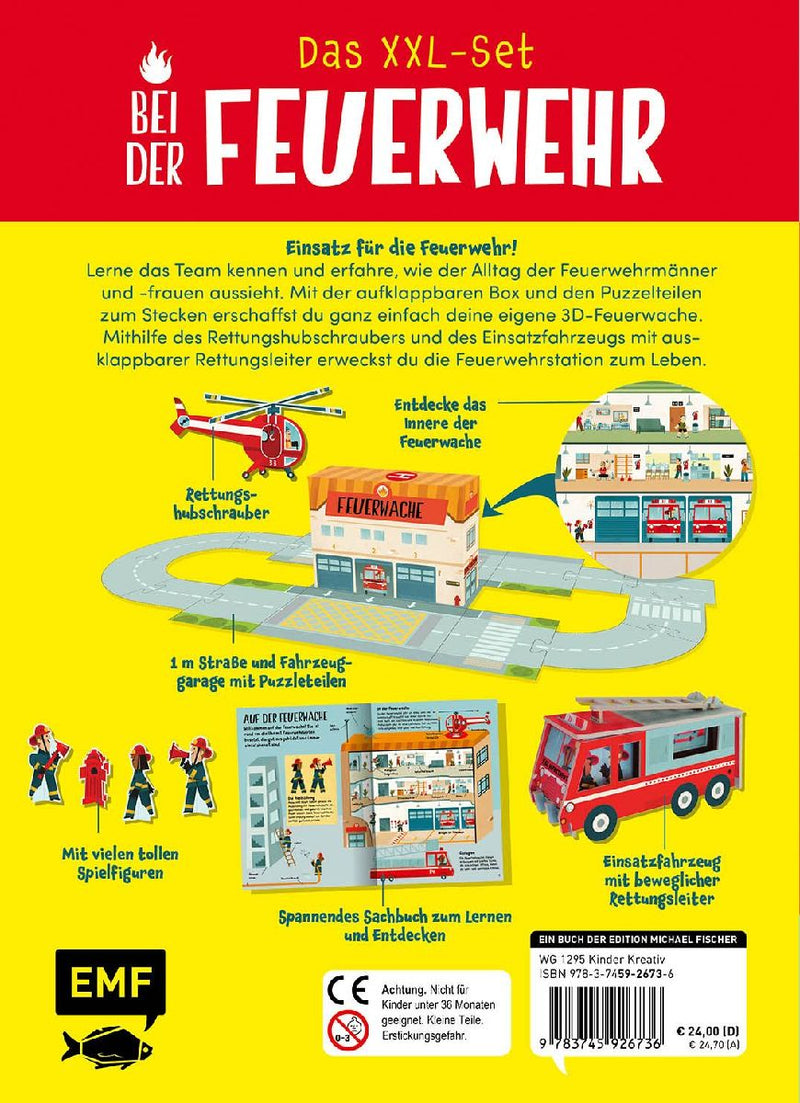 Das XXL-Set - Bauen, Wissen, Spielen:  Bei der Feuerwehr (Rückseite)