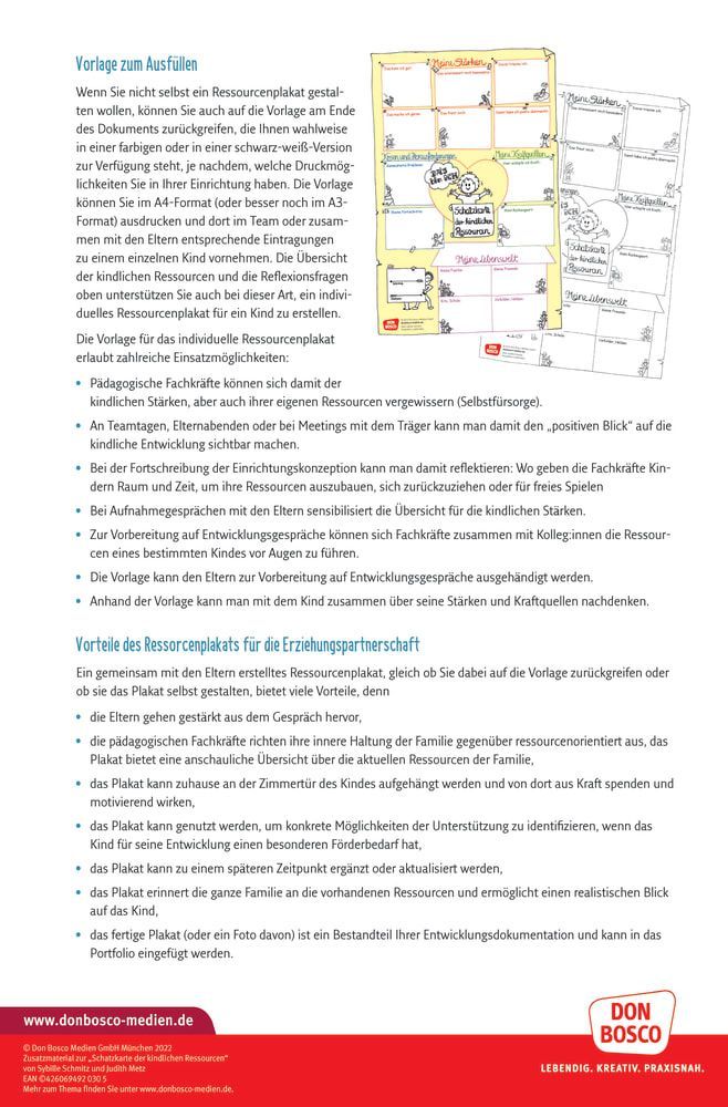 Schatzkarte der kindlichen Ressourcen - Poster A1 (Innenansicht)