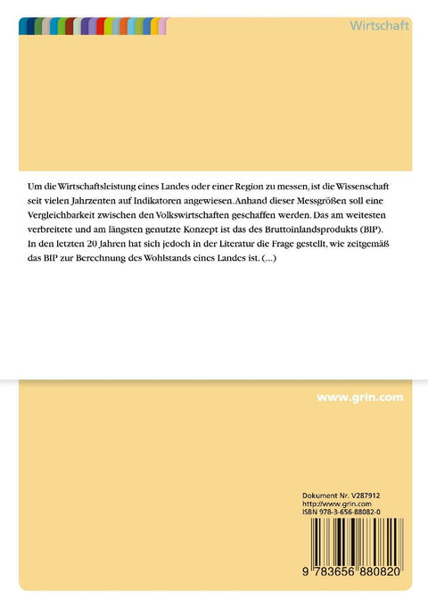 Die Eignung des Bruttoinlandsproduktes als Wohlstandsindikator