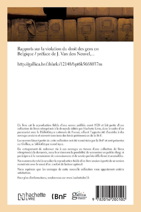 Rapports sur la violation du droit des gens en Belgique